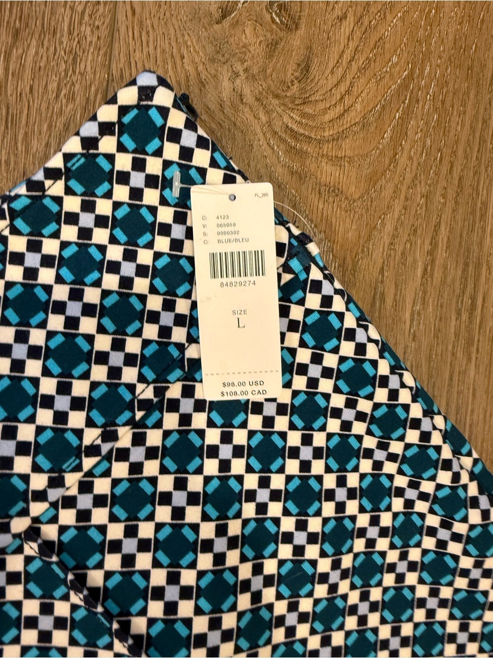 Maeve Blue Geometric Print pant - Picture 2 of 8